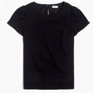 J.Crew Black Tulip Sleeve Blouse - Size 00